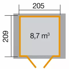 Abri de jardin 224 T1 / 4.28 m2 / 21 mm / + Plancher - Abri de jardin 4.28 m2