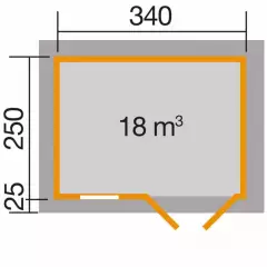 Abri de jardin 163 Premium T1 / 8.50 m2 / 28 mm / + Plancher - Abri de jardin 8.5 m2