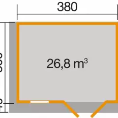 Abri de jardin 152 Premium / 11.40 m2 / 45 mm / + Plancher - Abri de jardin 11.40 m2