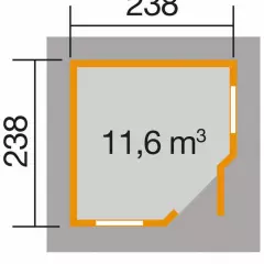 Abri de jardin 149 T1 / 5.6 m2 / 28 mm / + Plancher - Abri de jardin 5.6 m2