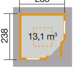 Abri de jardin 149 T1 Pagode / 5.6 m2 / 28 mm / + Plancher - Abri de jardin 5.6 m2 double toit