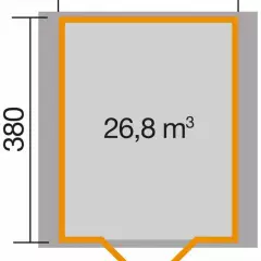 Abri de jardin 112 PREMIUM 28 ft T7 - Abri de jardin 11.4 M2 avec avancé de toit de 20 cm