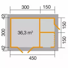 Abri de jardin 150 Premium / 13.50 m2 / 28 mm / + Plancher - Abri de jardin multifonction Ingolstadt