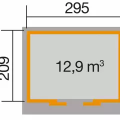 Abri de jardin 225 T1 Rouge / 6 m2 / 21 mm / + Plancher - Abri de jardin porte coulissante 6 m2 Rouge