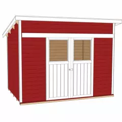 Abri de jardin 225 T1 Rouge / 6 m2 / 21 mm / + Plancher - Abri de jardin porte coulissante 6 m2 Rouge