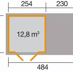 Abri de jardin 321 T3 avec extension B / 12 m2 /19 mm / + Plancher - Abri de jardin avec extension 9.5 m2