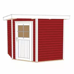 Abri de jardin 229 T1 Rouge / 4.2 m2 /19 mm / + Plancher - Abri de jardin d'angle Quinta Rouge 4.2 m2