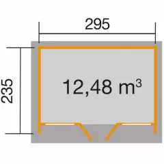 Abri de jardin Design 263 T2 / 6.9 m2 / 28 mm / + Plancher - Abri de jardin 263 T1 6.9 m2 double porte