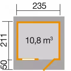 Abri de jardin 170 T1 / 4.9 m2 / 28 mm / + Plancher - Abri de jardin 170 T1 / 4.9 m2