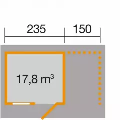 Abri de jardin 170 T1 avec extension / 8 m2 / 28 mm / + Plancher - Abri de jardin 170 T1 + extension / 8 m2