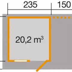 Abri de jardin 170 T2 avec extension / 9.2 m2 / 28 mm / + Plancher - Abri de jardin 170 T2 + extension / 9.2 m2