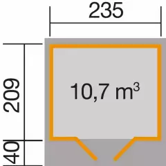 Abri de jardin 179 T1 Anthracite - Abri de jardin 4.9 m2