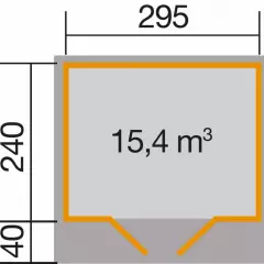 Abri de jardin 179 T3 Gris / 7 m2 / 28 mm / + Plancher - Abri de jardin 7 m2