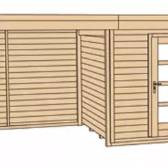 Abri de jardin 172 Design T1 / extension B / 12.70 m2 / 28 mm / + Plancher - Abri de jardin Design T1 avec extension 12.70 m2