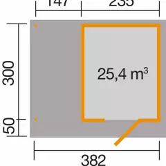 Abri de jardin 172 Design T2 Gris / extension A / 11.50 m2 / 28 mm / + Plancher - Abri de jardin Design T1 Gris avec extension 11.50 m2