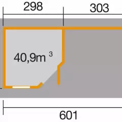 Abri de jardin Design 213 T2 Gris / extension B 17.90 m2 / 28 mm / + Plancher - Abri de jardin Design Fides 2 Gris / avec extension B / 17.90 m2