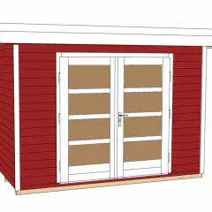 Abri de jardin Design 126 T2 Rouge / 7 m2 / 28 mm / + Plancher - Abri de jardin Chill-Out 2 Rouge / 7 m2