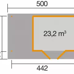 Abri de jardin Design 126 T1 Rouge / extension A / 10 m2 / 28 mm / + Plancher - Abri de jardin Chill-Out 1 Rouge /extension A / 10 m2