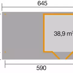 Abri de jardin Design 126 T2 Rouge / extension B / 17.70 m2 / 28 mm / + Plancher - Abri de jardin Chill-Out 2 /extension B / 17.70 m2