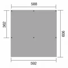 CARPORT BOIS DOUBLE Y toit Pvc / 2 places - Carport 2 places / carport double Y 612 / surface couvrante 35 m2