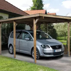 CARPORT BOIS SIMPLE 15 m2 / 1 place / 606 T1 - Carport 606 T1 / 1 place / surface couvrante 15 m2