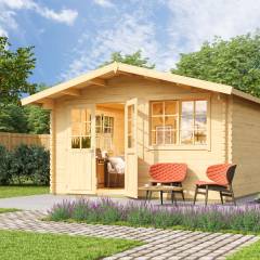 Abri de jardin Norderney 3 / 14.5 m2 / 40 mm / + plancher bois - Cuisine d'été / Espace Wellness / Pool House / Espace de Rangement / Studio de jardin