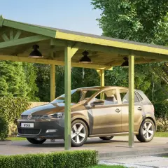 CARPORT BOIS SIMPLE 17 m2 toit double pente / 1 place / 611 - Carport 611 / 1 place / surface couvrante 17 m2