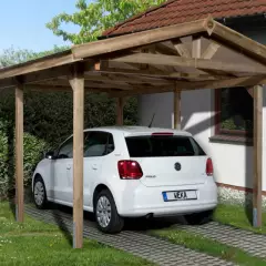 CARPORT BOIS SIMPLE 17 m2 toit double pente / 1 place / 611 - Carport 611 / 1 place / surface couvrante 17 m2