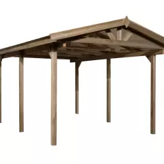 CARPORT BOIS SIMPLE 17 m2 toit double pente / 1 place / 611 - Carport 611 / 1 place / surface couvrante 17 m2