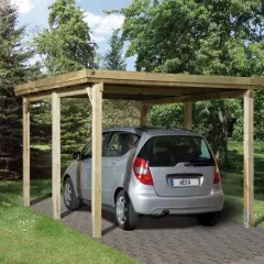 CARPORT BOIS SIMPLE 16.50 m2 toit PVC / 1 place / 617 T1 - Carport OPTIMA T1 / 1 place / surface couvrante 16.50 m2