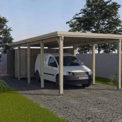 CARPORT BOIS SIMPLE 25 m2 toit Pvc / 1 place / 617 T3 - Carport 617 T3 / 1 place / surface couvrante 25 m2