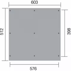 CARPORT BOIS DOUBLE 30 m2 toit Pvc / 2 places / 618 T1 - Carport Optima Duo Taille Toit PVC / 2 places / surface couvrante 30 m2