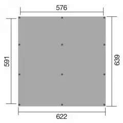 CARPORT BOIS DOUBLE 39 m2 toit Acier - Carport 615 T1 / 2 places / surface couvrante 39 m2