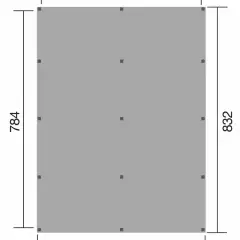 CARPORT BOIS DOUBLE 51 m2 toit Acier - Carport 615 T2 / 2 places / surface couvrante 51 m2