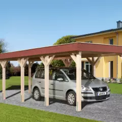 CARPORT BOIS SIMPLE 28 m2 toit Acier / 1 place / 615 T2 - Carport 615 T2 / 1 place / surface couvrante 28 m2