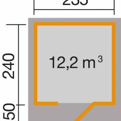 Abri de jardin 172 Weka-Line T2 / 5.60 m2 / 28 mm / + Plancher - Abri de jardin Weka line T2 / 5.60 m2