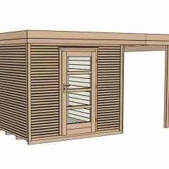 Abri de jardin 172 Weka-Line T3 / extension A / 13.30 m2 / 28 mm / + Plancher - Abri de jardin Weka line T3 / 13.30 m2 + extension A