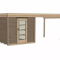 Abri de jardin 172 Weka-Line T2 / extension B / 12.70 m2 / 28 mm / + Plancher - Abri de jardin Weka line T2 / 12.70 m2 + extension B