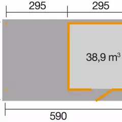 Abri de jardin 172 Weka-Line T3 / extension B / 17.70 m2 / 28 mm / + Plancher - Abri de jardin Weka line T3 / 17.70 m2 + extension B