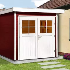 Abri de jardin 227 T1 Rouge / 4.20 m2 / 21 mm / + Plancher - Abri de jardin Rouge 4.20 m2