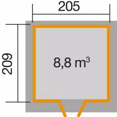 Abri de jardin 227 T1 Rouge / 4.20 m2 / 21 mm / + Plancher - Abri de jardin Rouge 4.20 m2