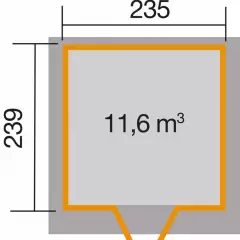 Abri de jardin 227 T2 / 5.60 m2 / 21 mm / + Plancher - Abri de jardin 5.60 m2