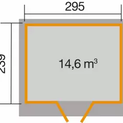 Abri de jardin 227 T3 Gris / 7 m2 / 21 mm / + Plancher - Abri de jardin 7 m2