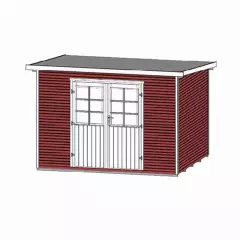 Abri de jardin 219 Weka-Line T1 Rouge / 5.60 m2 / 28 mm / + Plancher - Abri de jardin Weka line T1 Rouge / 5.60 m2