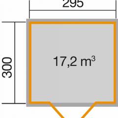 Abri de jardin 219 Weka-Line T3 Anthracite / 8.80 m2 / 28 mm / + Plancher - Abri de jardin Weka line T3 Anthracite / 8.80 m2