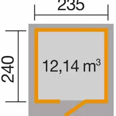 Abri de jardin 171 Weka-Line T1 Confort / 5.60 m2 / 28 mm / + Plancher - Abri de jardin Weka line T1 GAMME CONFORT / 5.60 m2