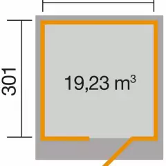 Abri de jardin 171 Weka-Line T2 Confort / 8.80 m2 / 28 mm / + Plancher - Abri de jardin Weka line T2 GAMME CONFORT / 8.80 m2