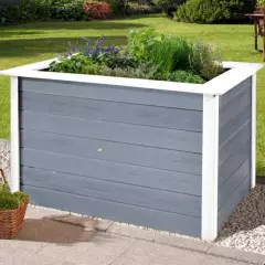 JARDINIERE Bois surélévé 1.20 m de long Gris - Bac/jardinière bois qualité PRO 1.20 m de long / Gris