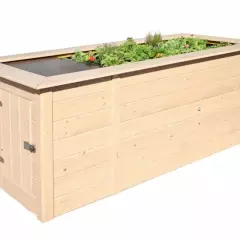 JARDINIERE Bois surélévé + rangement / 2.05 de long / 21 mm - Bac/jardinière bois qualité PRO + rangement 2.05 m de long