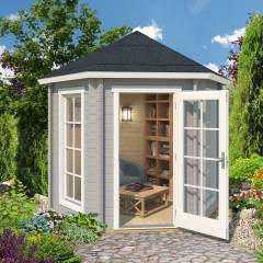 Pavillon de jardin Inverness / 4.73 m2 / 44 mm GRIS CLAIR